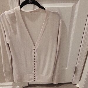 Zenana Outfitters Cream Button-Up Cardigan